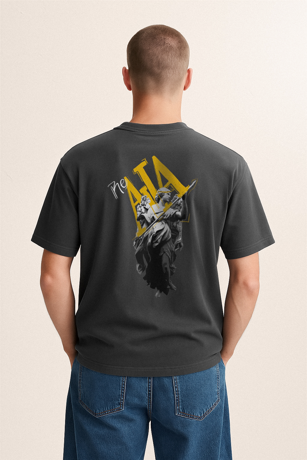 Camiseta Chumbo Oversized em Malhão – Anjo (Re)AJA - Imagem 2