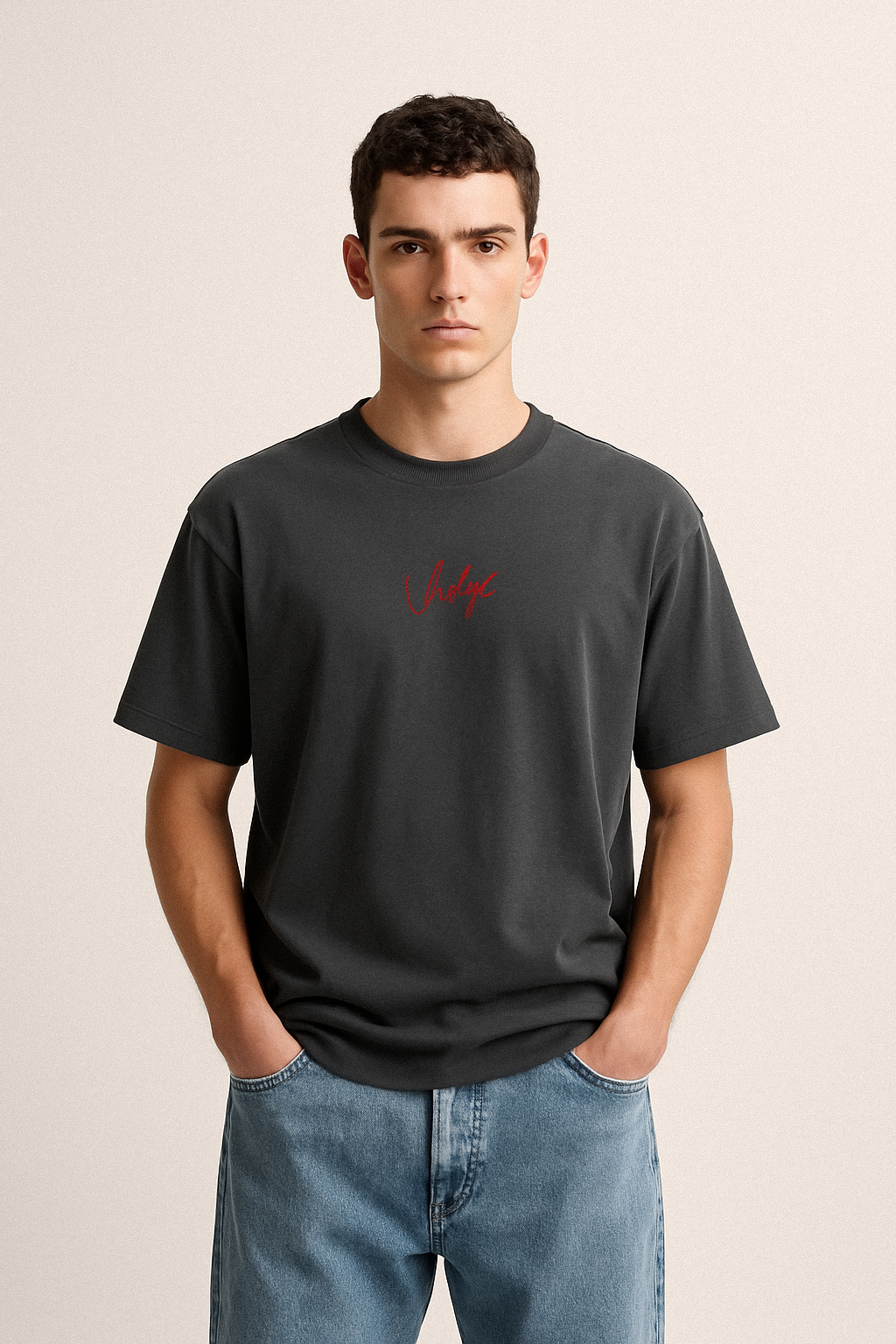 Camiseta Cinza Chumbo Oversized em Malhão - Pilar (Re)AJA