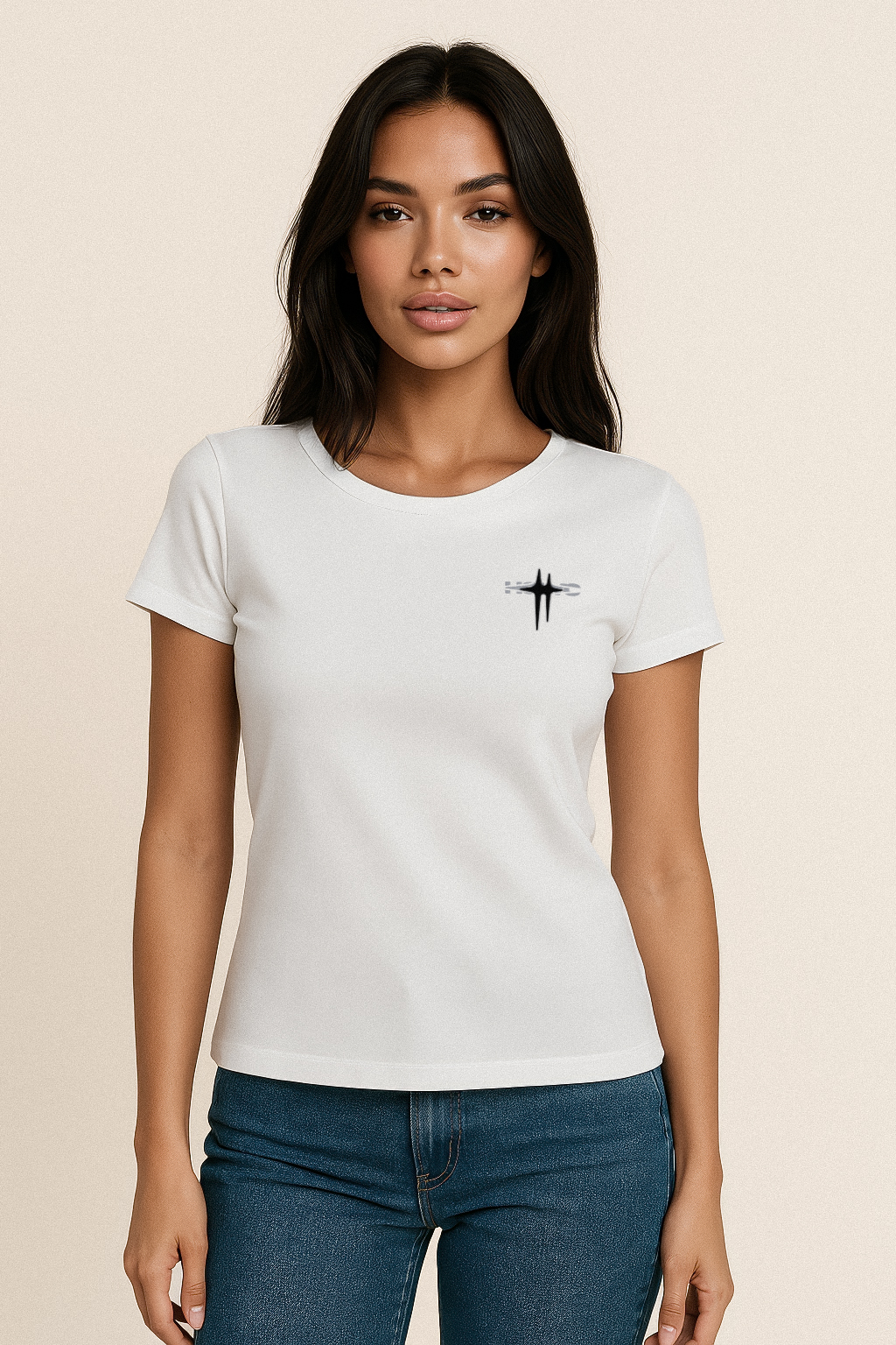 Camiseta Branca Algodão Pima Corte Feminino - (Re)AJA